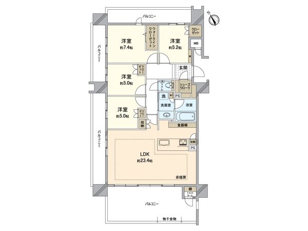 フォレストプレイス香椎照葉ザ・テラス02 間取図(平面図) フォレストプレイス香椎照葉ザ・テラス02 間取図(平面図)