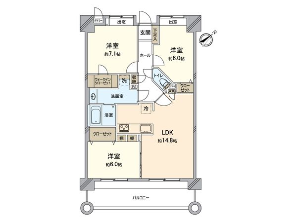 アーサー和白丘フォレスタ 間取図(平面図) アーサー和白丘フォレスタ 間取図(平面図)