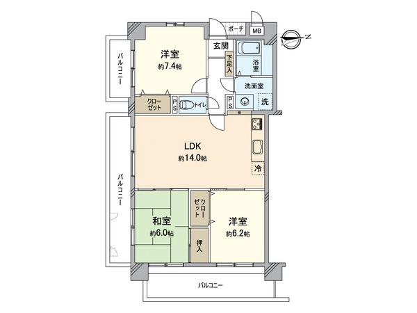 スワンマンションミストラル和白東 間取図(平面図) スワンマンションミストラル和白東 間取図(平面図)