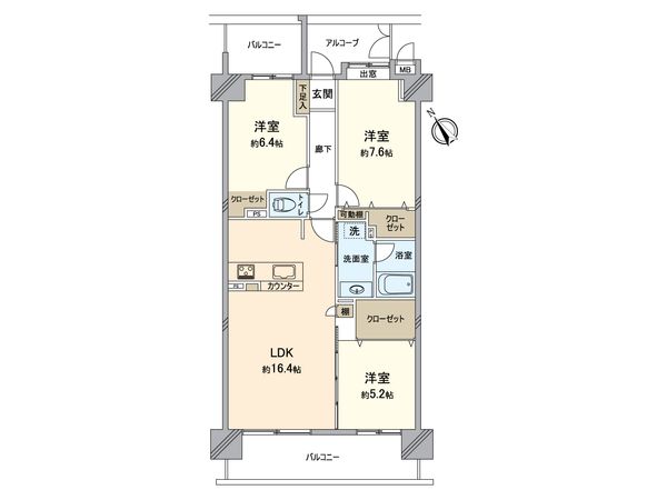 アーサー新宮グランパティオ・ウエストコート棟 間取図(平面図) アーサー新宮グランパティオ・ウエストコート棟 間取図(平面図)