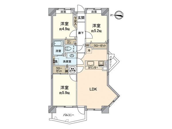 JGMエーマス和白駅前 間取図(平面図)
