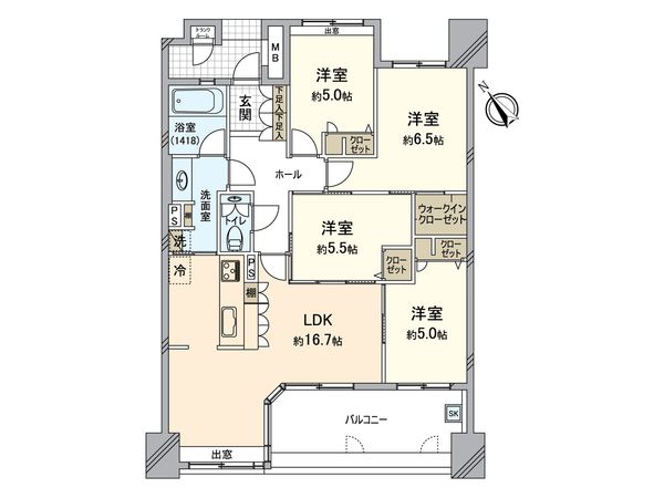 MJR和白丘 間取図(平面図) MJR和白丘 間取図(平面図)