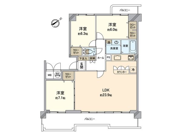 ふよう香椎浜ハイツA2号棟 間取図(平面図) ふよう香椎浜ハイツA2号棟 間取図(平面図)