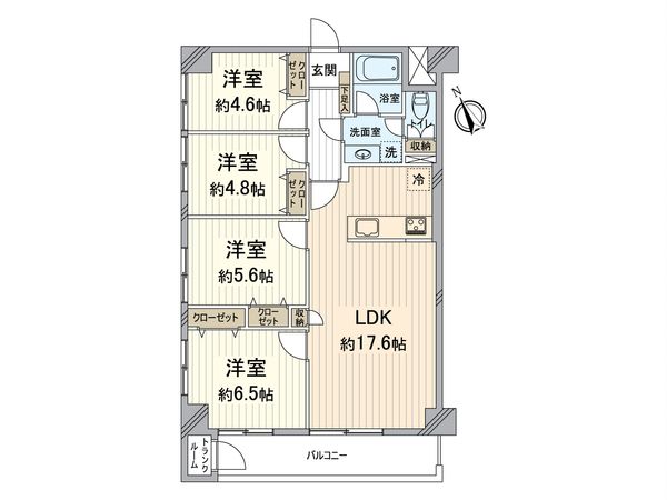 エバーライフ箱崎第2 間取図(平面図)