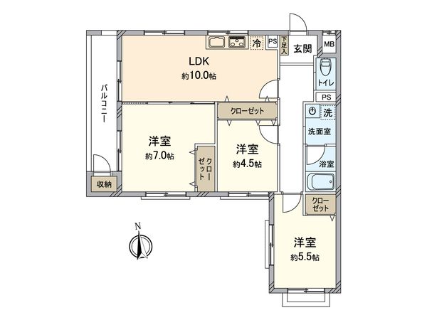 クローバーハイツ荒江 間取図(平面図)