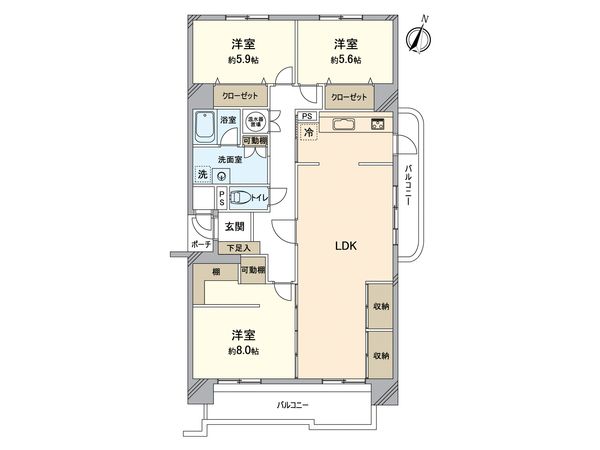 ふよう香椎浜ハイツ B壱号棟 間取図(平面図) ふよう香椎浜ハイツ B壱号棟 間取図(平面図)
