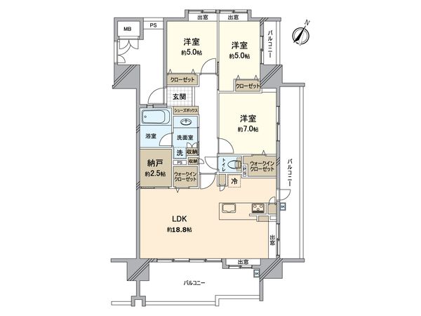 オーヴィジョン照葉アクアテラス 間取図(平面図) 間取図(平面図)