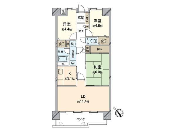 藤和奈多ハイタウン 間取図(平面図) 藤和奈多ハイタウン 間取図(平面図)