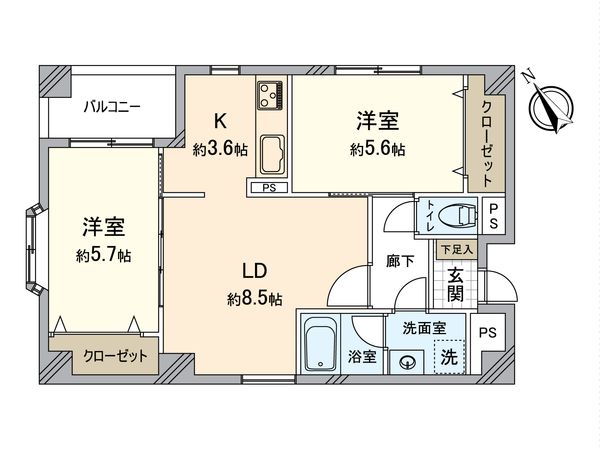 シャンボール第2平尾 間取図(平面図)