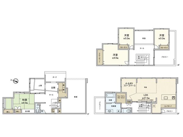春日市上白水7丁目戸建 間取図(平面図)