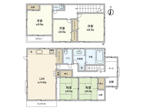 大野城市月の浦四丁目戸建 間取図(平面図)