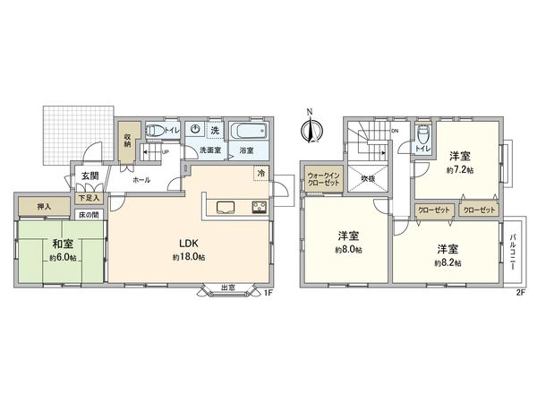 大野城市月の浦三丁目 戸建 間取図(平面図) 大野城市月の浦三丁目 戸建 間取図(平面図)