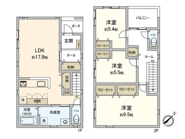 春日市桜ケ丘六丁目 戸建 間取図(平面図) 間取図(平面図)