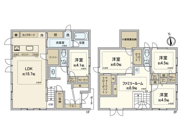 福岡市東区多々良一丁目戸建 間取図(平面図) 福岡市東区多々良一丁目戸建 間取図(平面図)