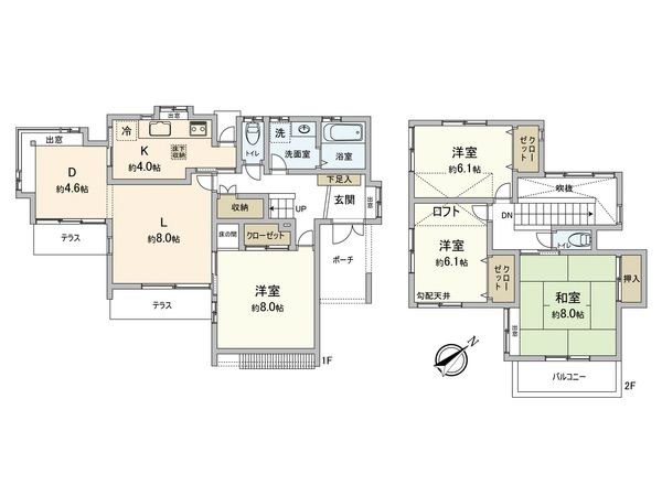 筑紫野市美しが丘南四丁目戸建 間取図(平面図) 筑紫野市美しが丘南四丁目戸建 間取図(平面図)