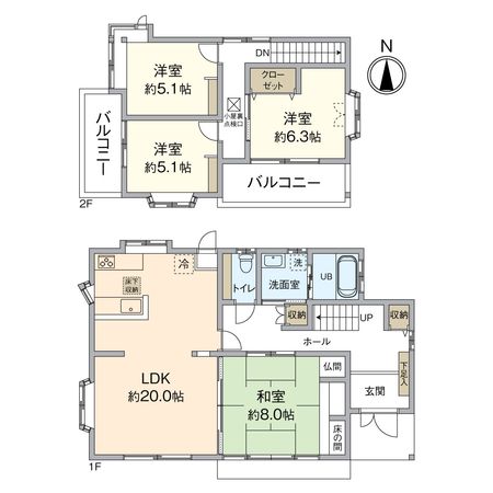 大野城市つつじヶ丘五丁目戸建 間取図(平面図) 大野城市つつじヶ丘五丁目戸建 間取図(平面図)