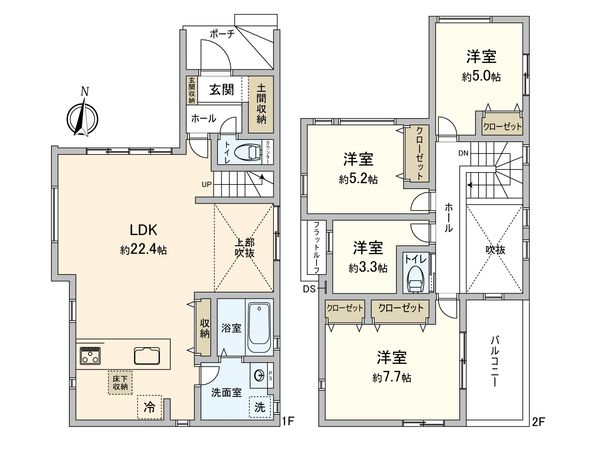筑紫野市紫六丁目新築戸建 間取図(平面図) 筑紫野市紫六丁目新築戸建 間取図(平面図)