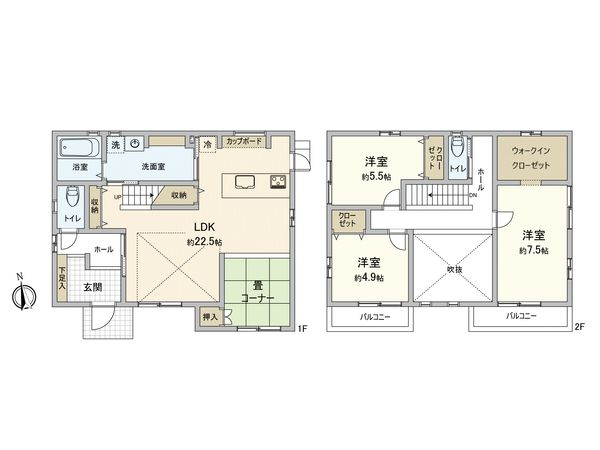小郡市津古 戸建 間取図(平面図)