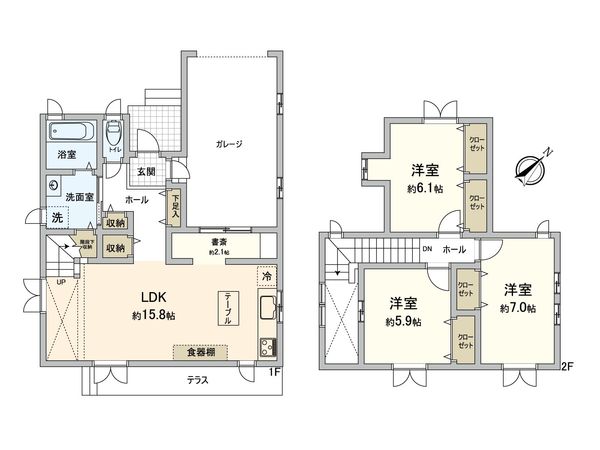 春日市春日原東町4丁目 戸建 間取図(平面図)