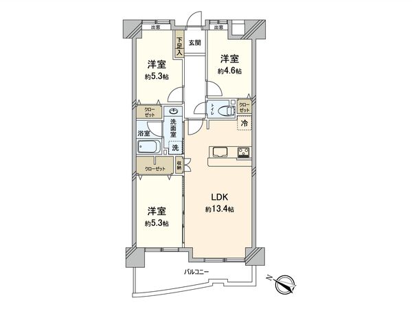 コアマンション博多南 間取図(平面図) 間取図(平面図)