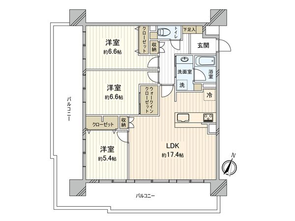 エクレール駅前白木原 間取図(平面図)