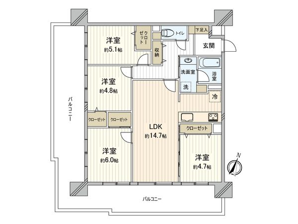 エクレール駅前白木原 間取図(平面図)