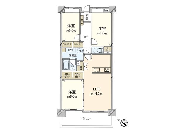 シティパル白木原 間取図(平面図)