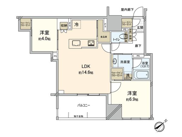 レーベン福岡天神ONE TOWER 間取図(平面図) レーベン福岡天神ONE TOWER 間取図(平面図)