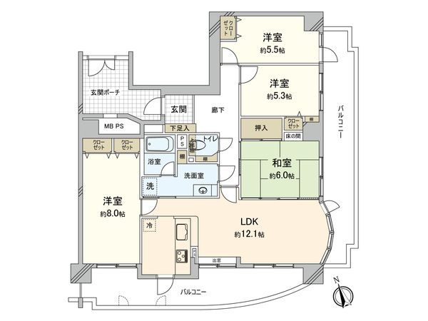 スカイハイツ春日 1番館 間取図(平面図) 間取図(平面図)