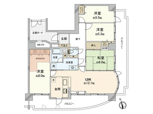 スカイハイツ春日 1番館 間取図(平面図) スカイハイツ春日 1番館 間取図(平面図)