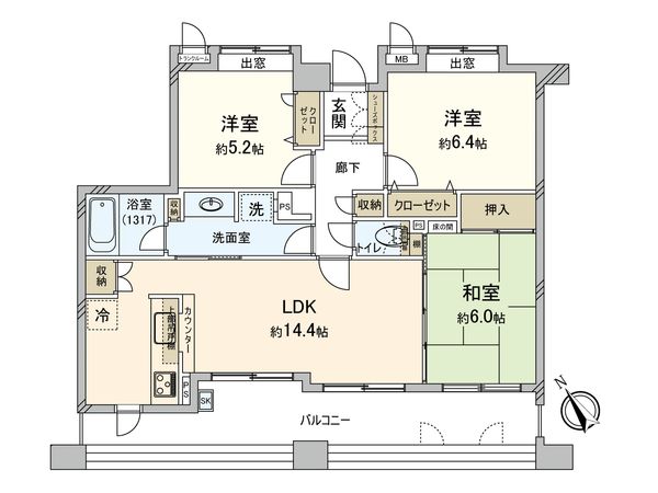 エンゼルハイム春日原東町 間取図(平面図)