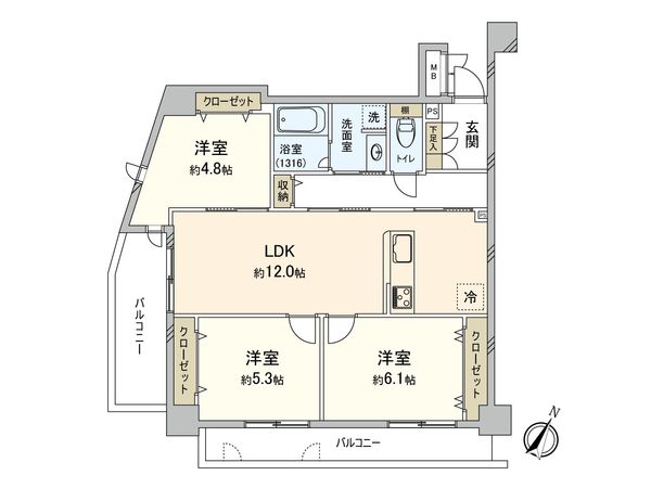 エスポワールアンヴィット春日原 間取図(平面図)