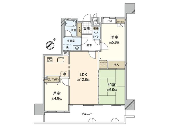 ヴィルヌーブ春日原 間取図(平面図)