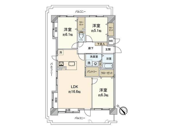 エンゼルハイム井尻第3 間取図(平面図)