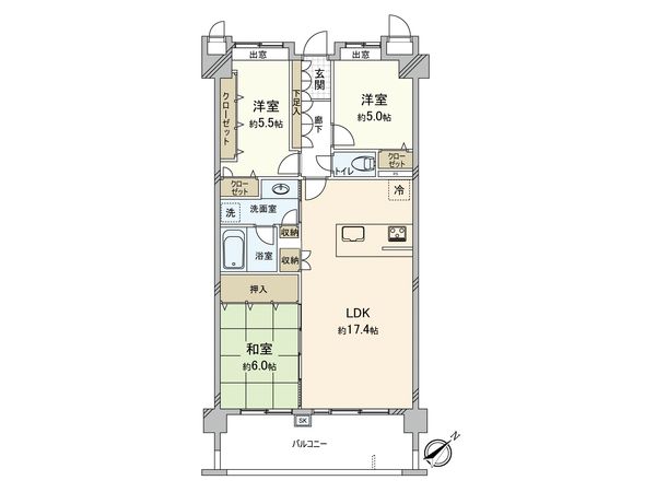 アクロス太宰府パークレジェンド 間取図(平面図) アクロス太宰府パークレジェンド 間取図(平面図)