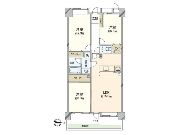 サンリヤン月の浦Ⅲ 間取図(平面図) サンリヤン月の浦Ⅲ 間取図(平面図)