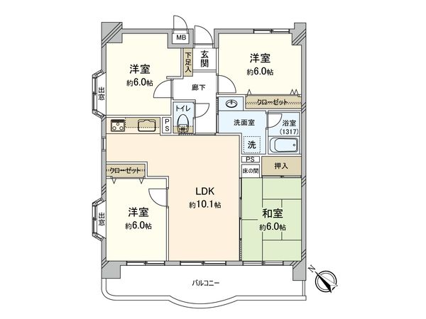 ライオンズマンション春日 間取図(平面図) ライオンズマンション春日 間取図(平面図)