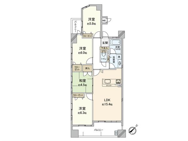 ロワール春日原駅前弐番館 間取図(平面図) ロワール春日原駅前弐番館 間取図(平面図)
