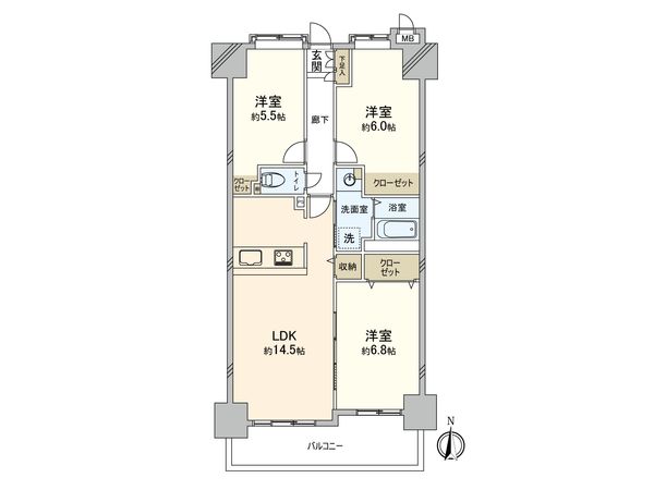 サンリヤン月の浦 Ⅱ 間取図(平面図) サンリヤン月の浦 Ⅱ 間取図(平面図)