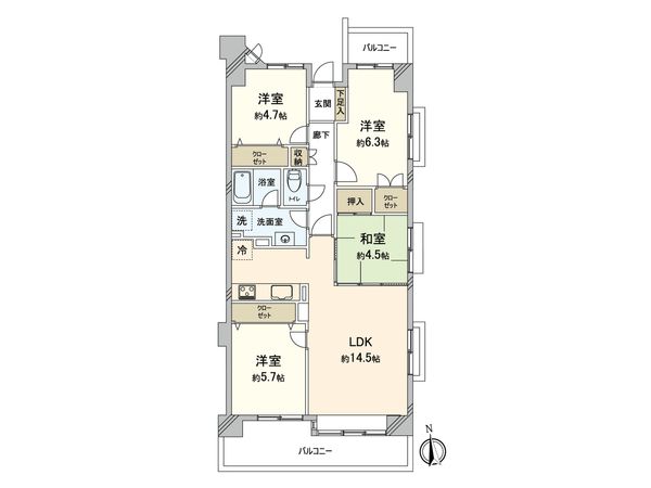 下大利パークマンション 間取図(平面図) 下大利パークマンション 間取図(平面図)