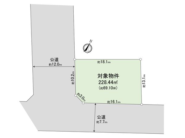 中央区平和三丁目 土地 区画図 中央区平和三丁目 土地 区画図