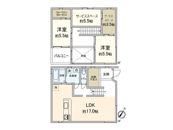 福浜一丁目戸建 間取図(平面図) 間取図(平面図)