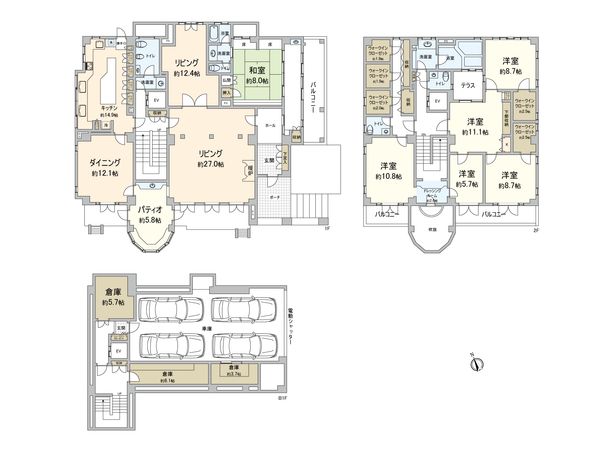 南区皿山一丁目 戸建 間取図(平面図) 南区皿山一丁目 戸建 間取図(平面図)