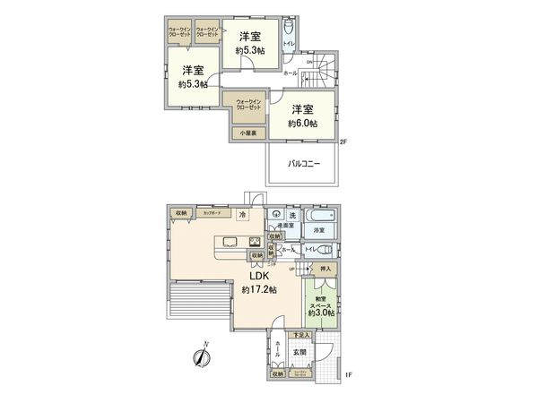 粕屋町大字江辻 戸建 間取図(平面図) 粕屋町大字江辻 戸建 間取図(平面図)