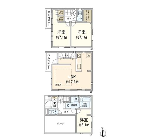 中央区今川一丁目 戸建 間取図(平面図)