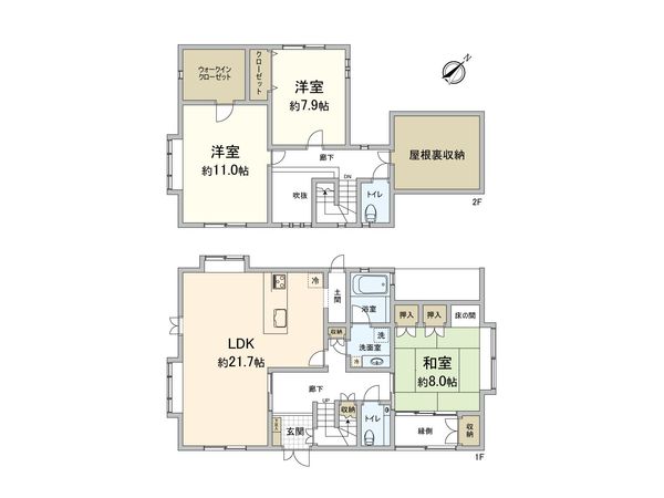 篠栗町庄六丁目 中古戸建 間取図(平面図) 篠栗町庄六丁目 中古戸建 間取図(平面図)