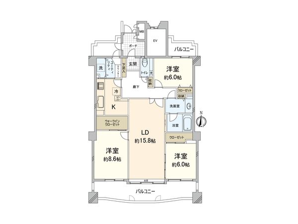 ルッシュ・西公園 間取図(平面図) 間取図(平面図)
