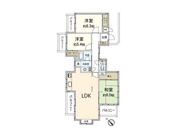 ダイアパレス植物園南 間取図(平面図)