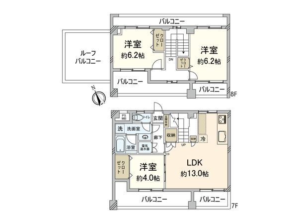ライオンズマンション舞鶴第2 間取図(平面図) 間取図(平面図)