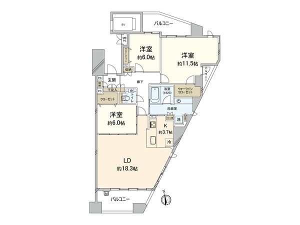 ライオンズマンション大濠パークサイド 間取図(平面図) 間取図(平面図)